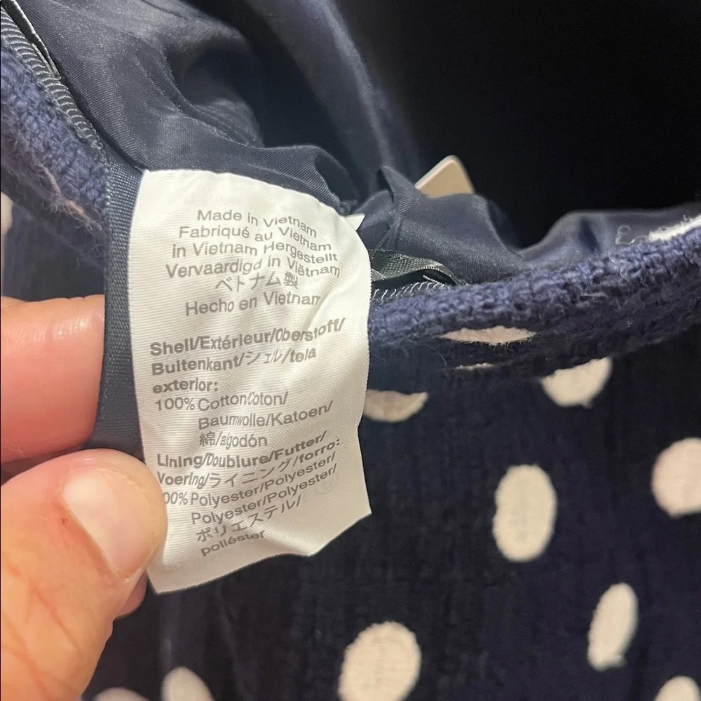 NWT Navy Polka Dot J CREW No2 Pencil Skirt